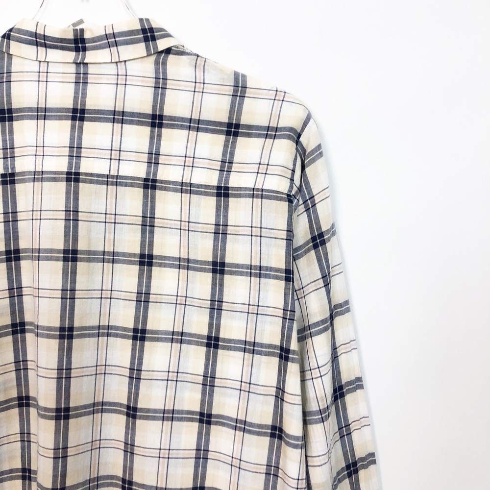 Madewell Cream Boyfriend Plaid Button Down Small - Picture 6 of 7